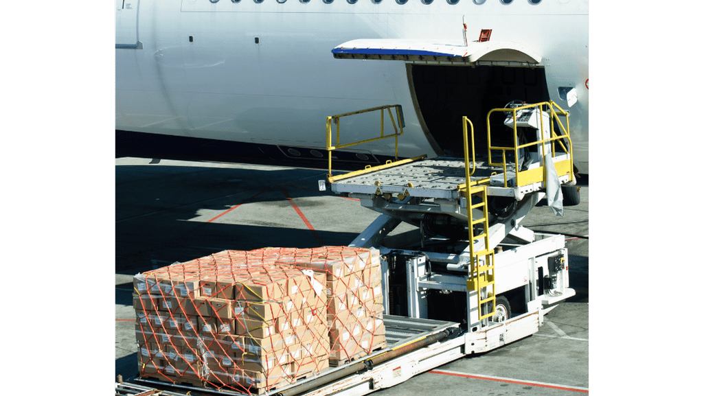 Cargo being loaded onto aircraft at Sea-Tac